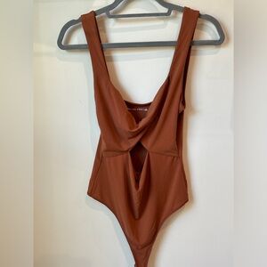 Abercrombie & Fitch Women's Brown Bodysuit Brown burned Orange Soft Size L